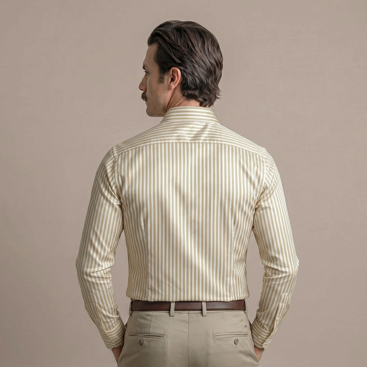 Boardroom Bengal Stripes Shirt In Sand