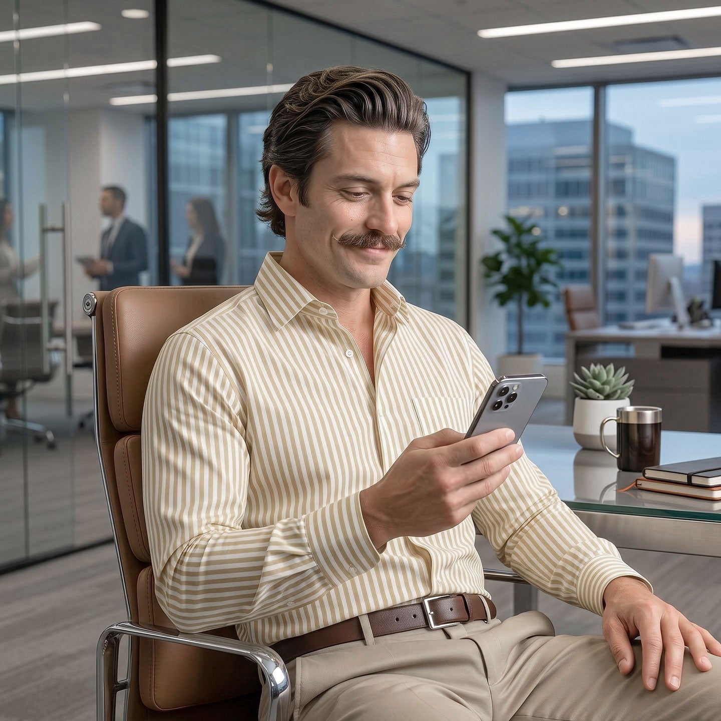 Boardroom Bengal Stripes Shirt In Sand