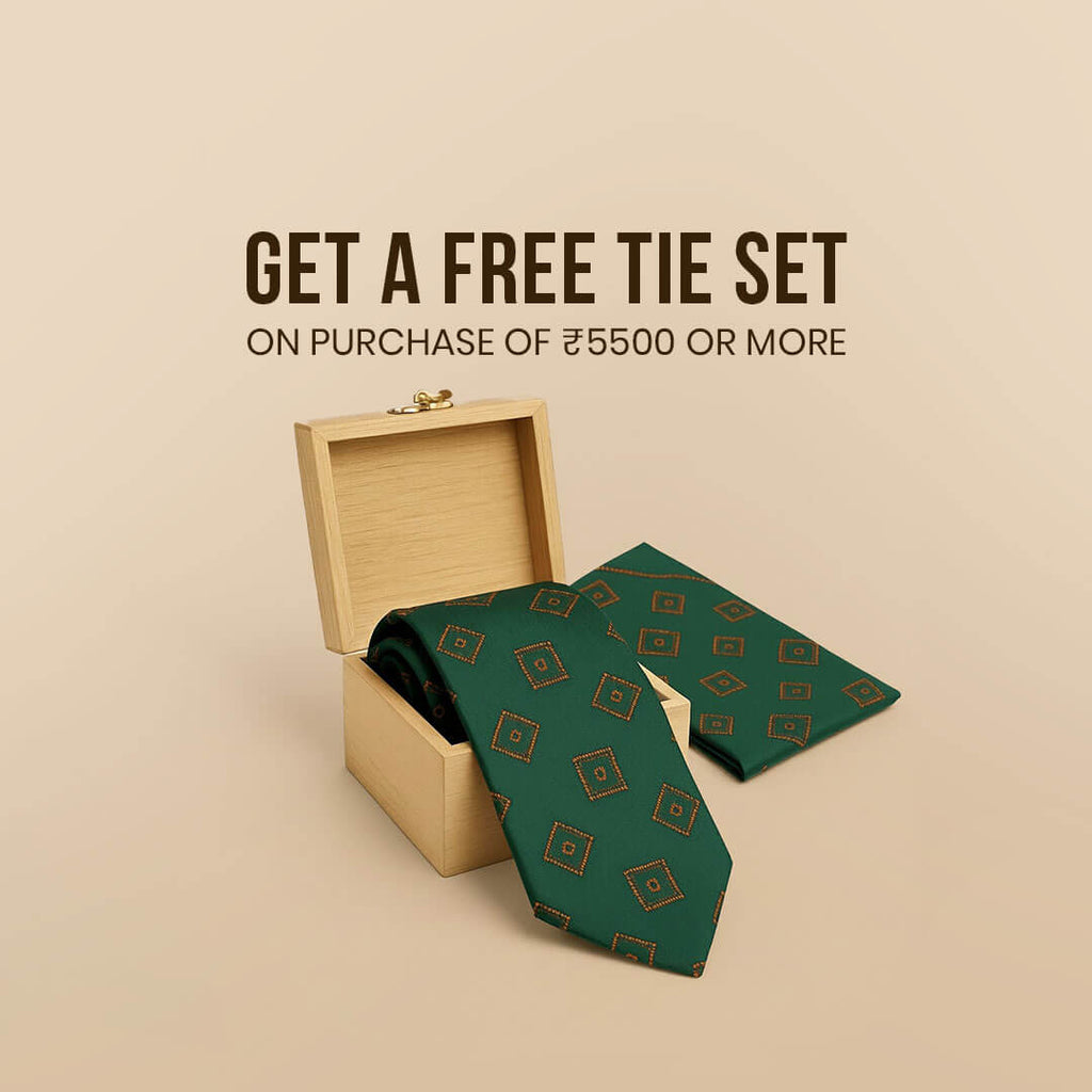 Regal Box Handmade Tie & Pocket Square in Emerald