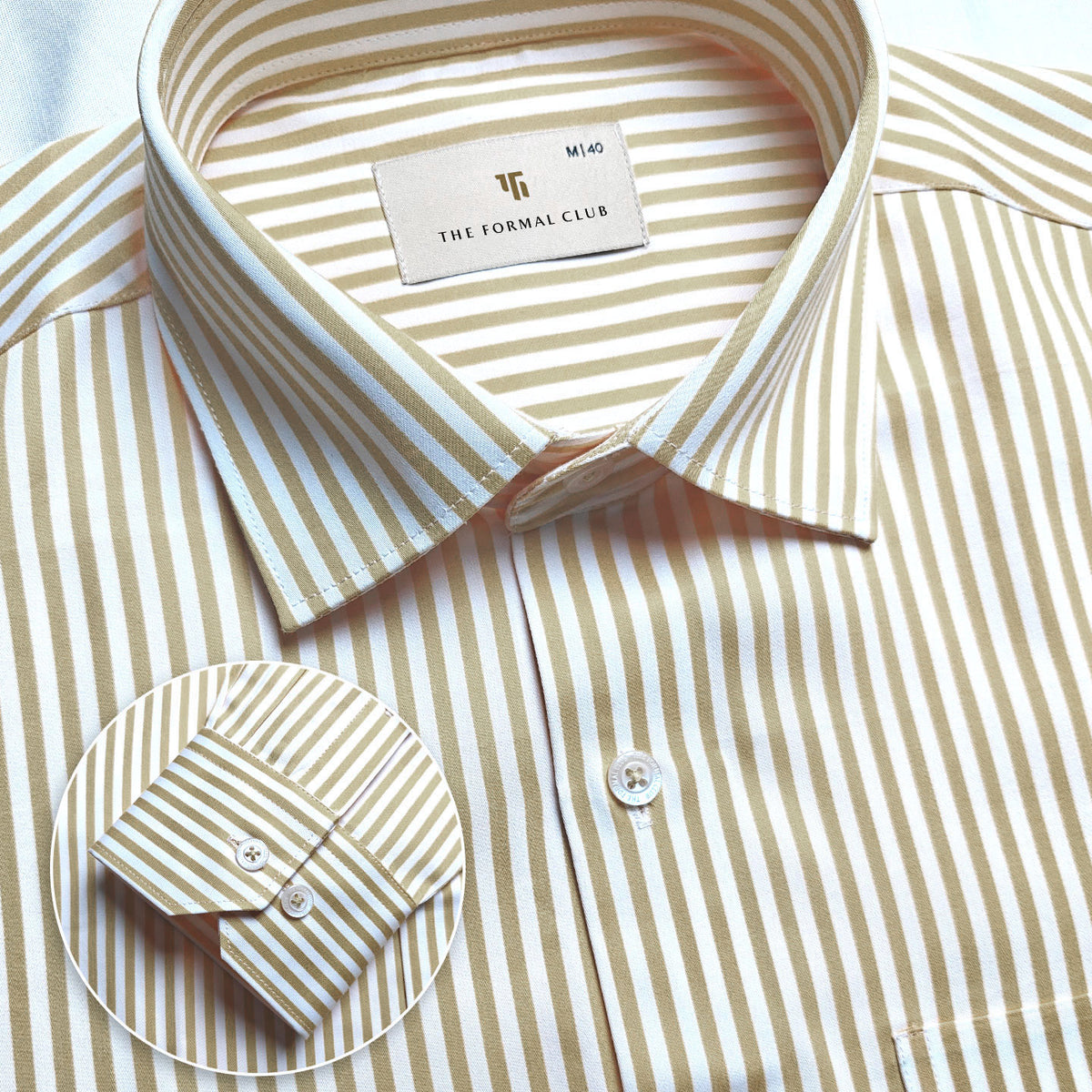 Boardroom Bengal Stripes Shirt In Sand