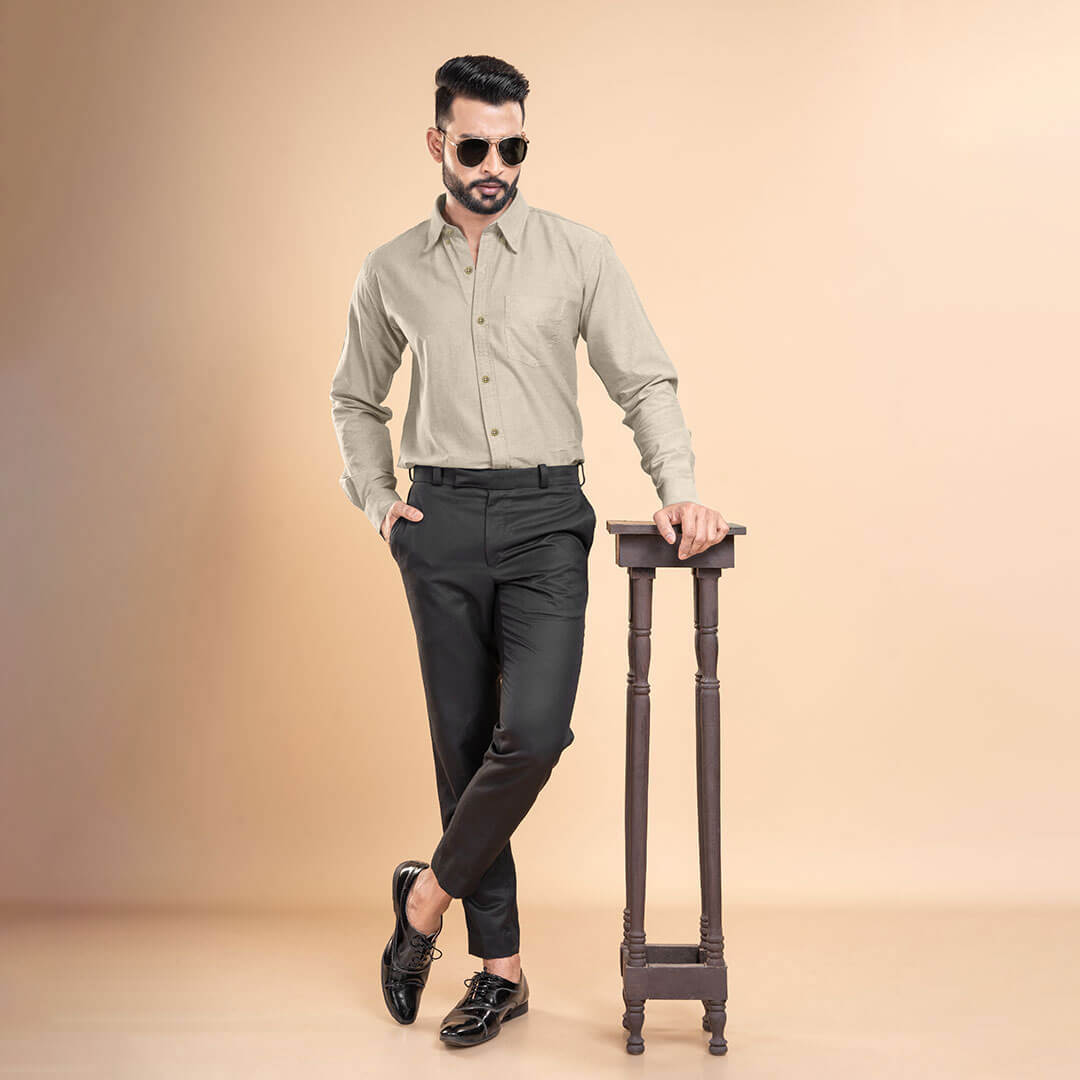 Regal Oxford Solid shirt in Almond