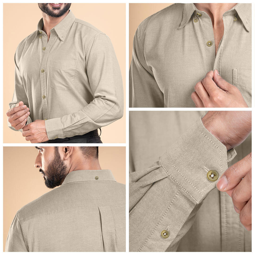 Regal Oxford Solid shirt in Almond