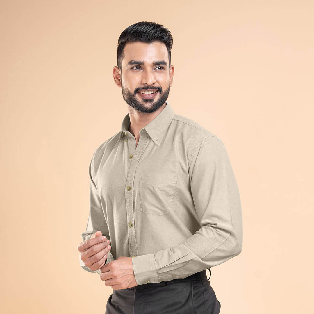 Regal Oxford Solid shirt in Almond