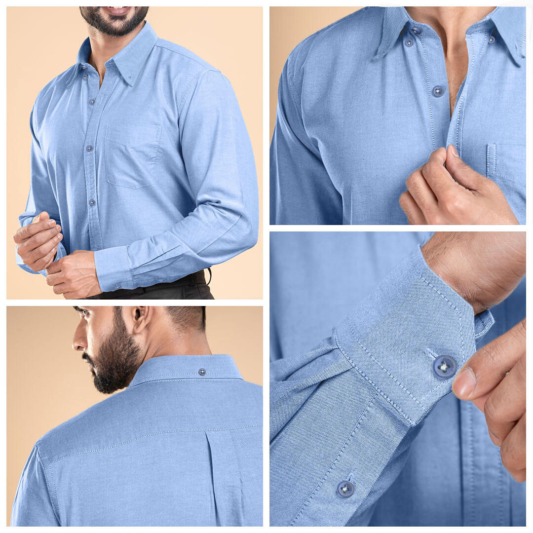 Regal Oxford Solid shirt in Ice Blue