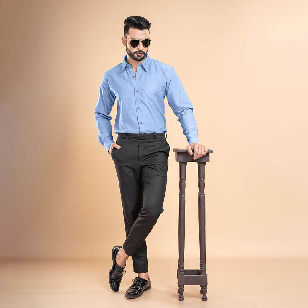 Regal Oxford Solid shirt in Ice Blue