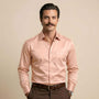 Cambridge Giza Cotton Shirt In Peach Fuzz