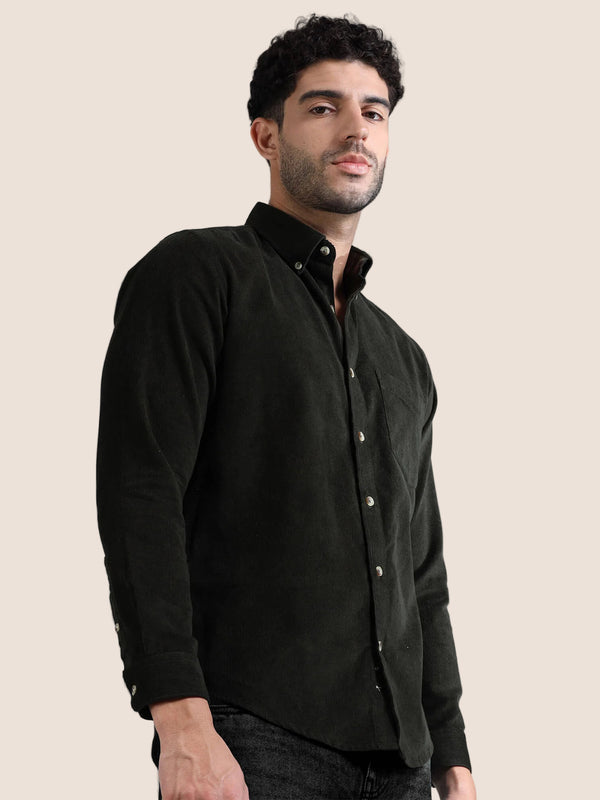 Cruise Corduroy Shirt In Pine Green
