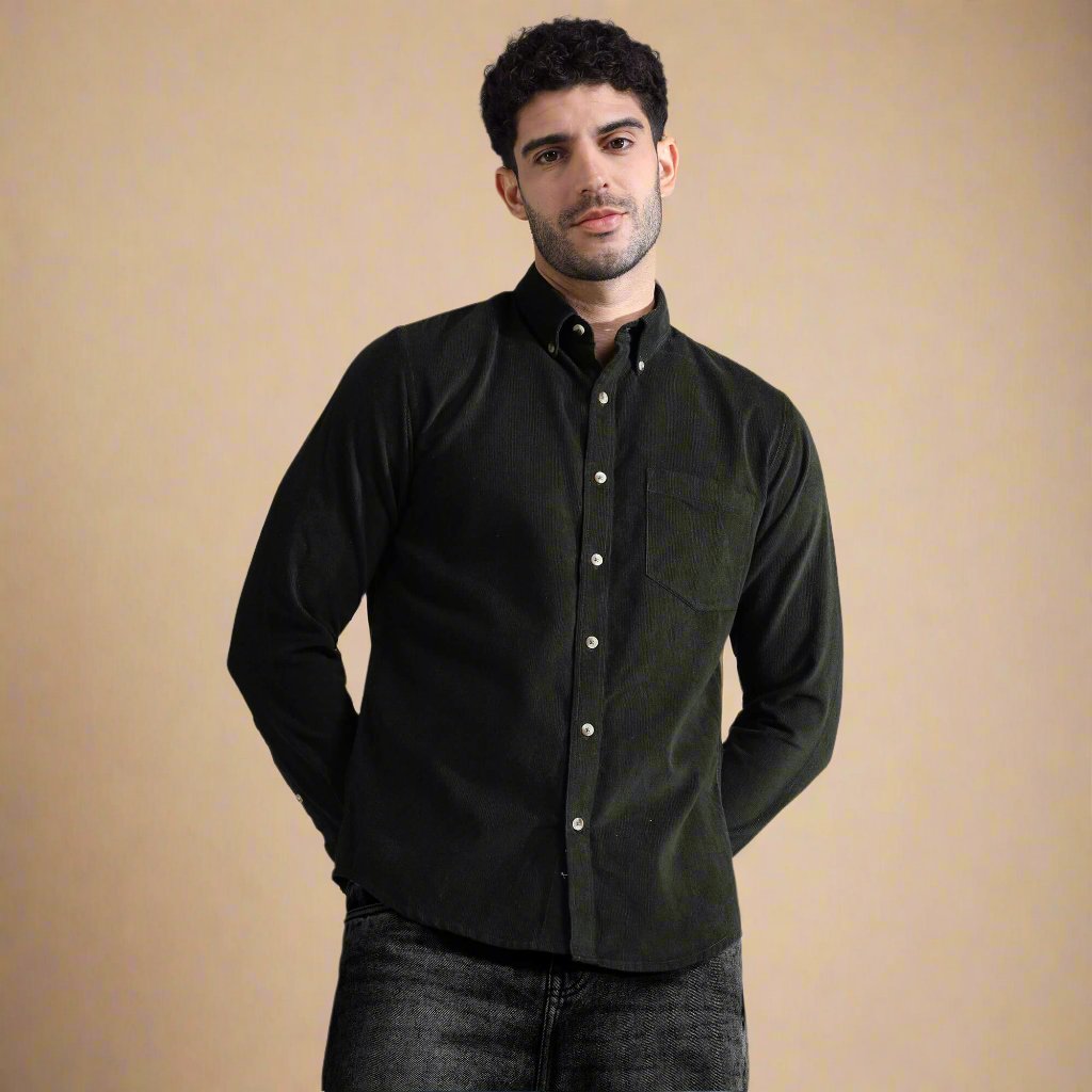 Cruise Corduroy Shirt In Pine Green