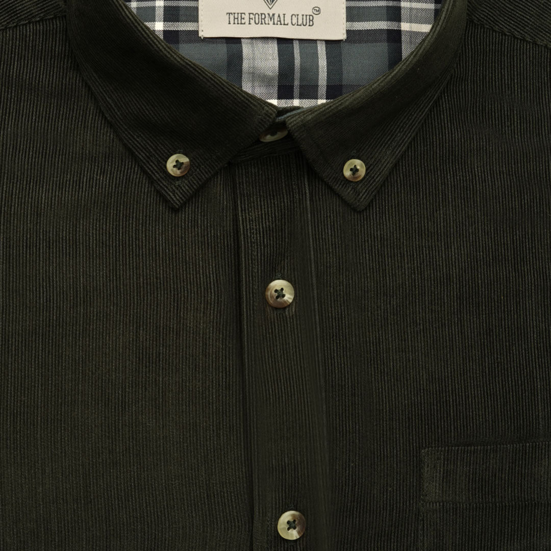 Cruise Corduroy Shirt In Pine Green