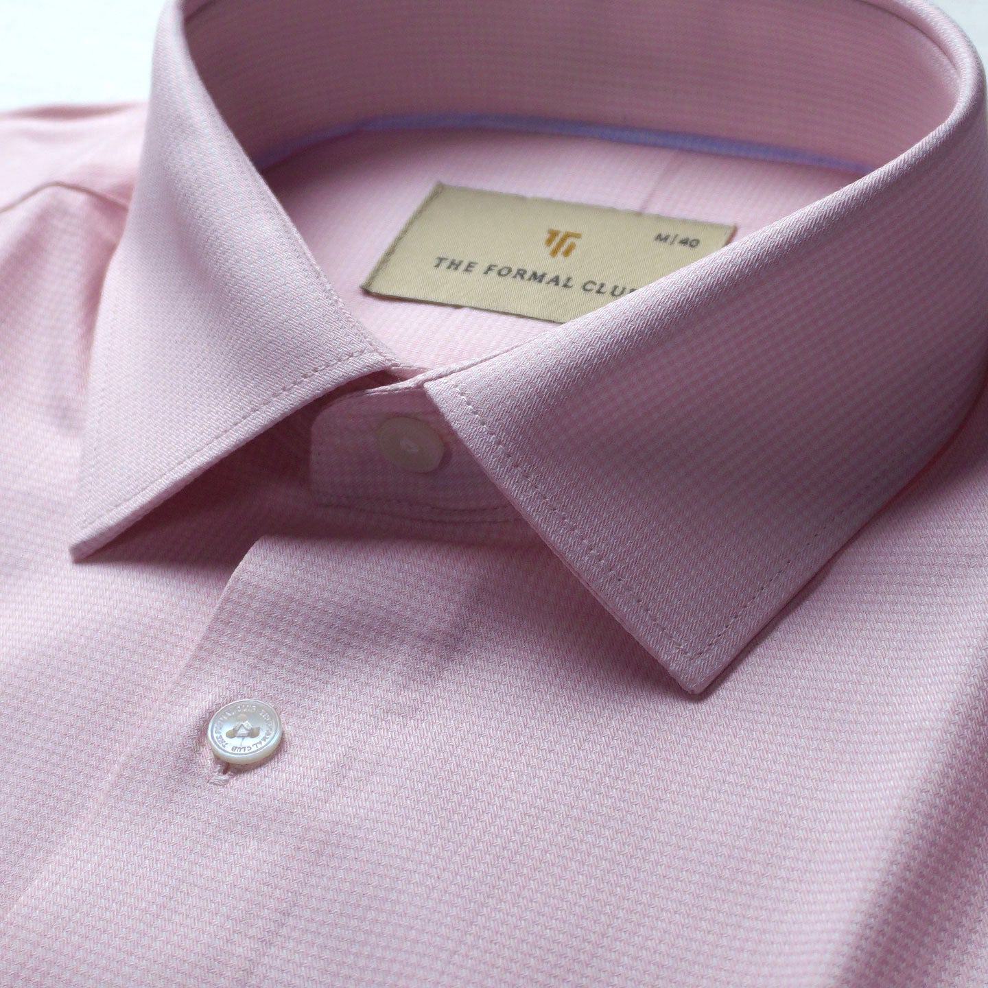 Statemans Micro Dobby Checks Shirt In Dusty Pink