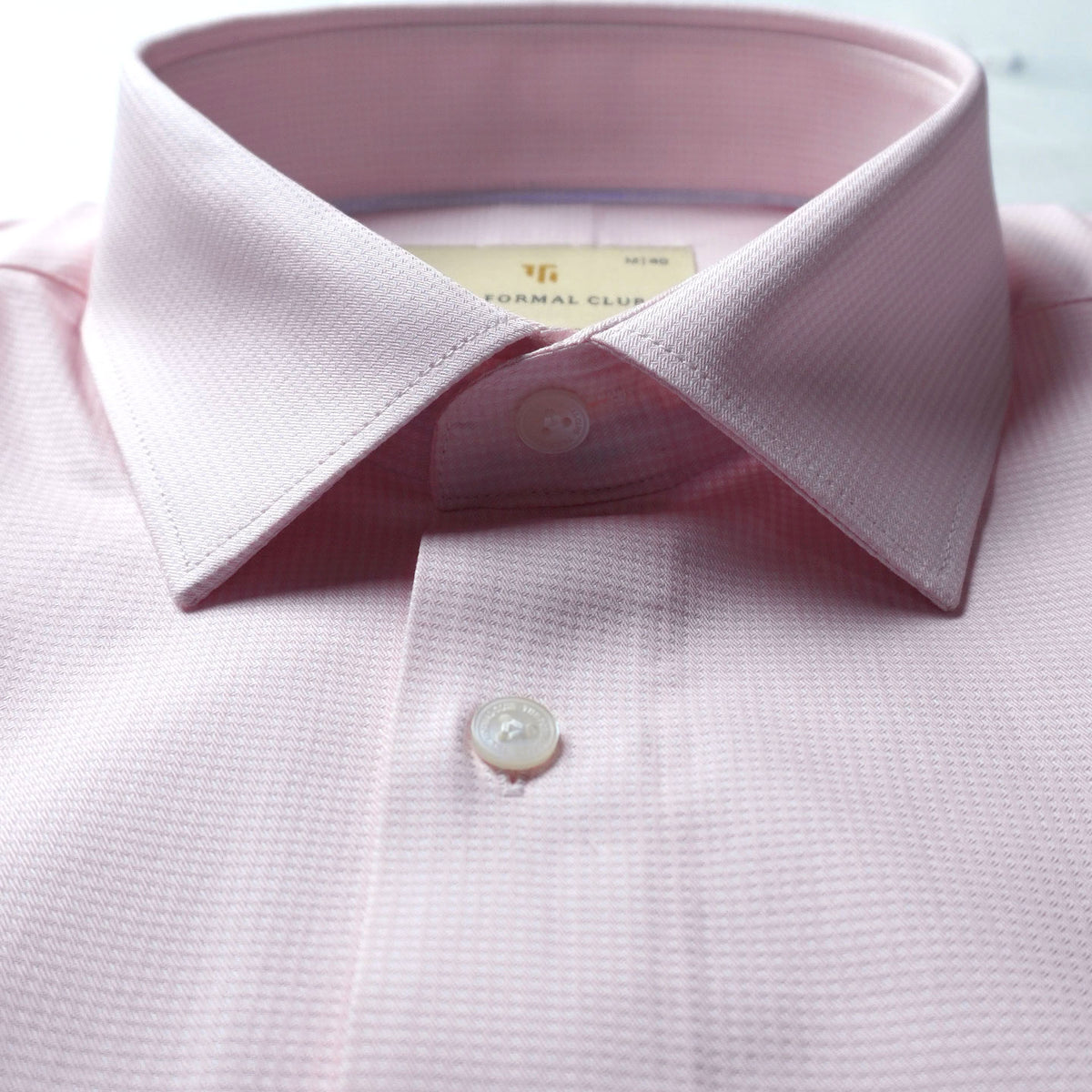 Statemans Micro Dobby Checks Shirt In Dusty Pink