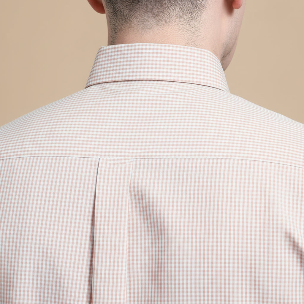 Gingham Check Shirt in Blush Pink