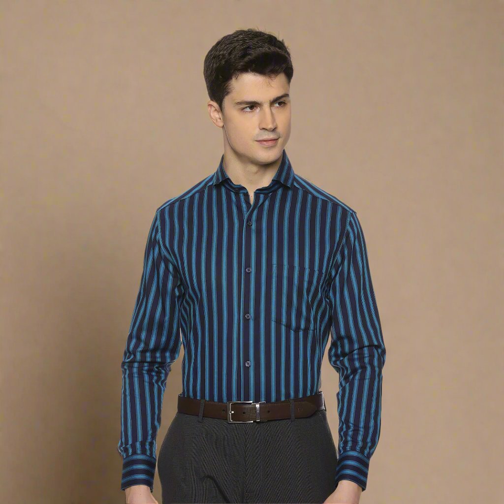 Rhythm Blue Stripe Shirt In Navy Blue