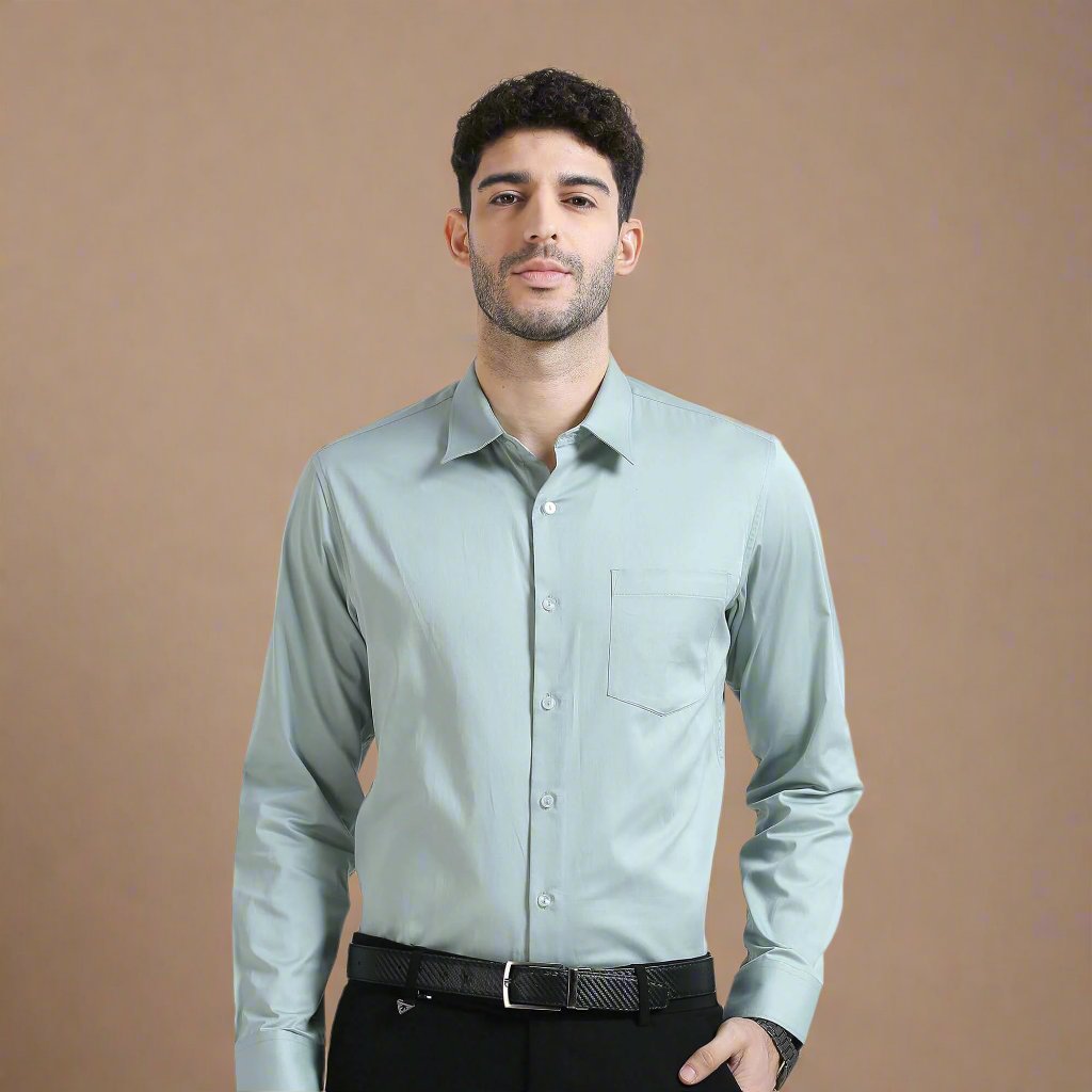 Cambridge Giza Cotton Shirt In Watercress