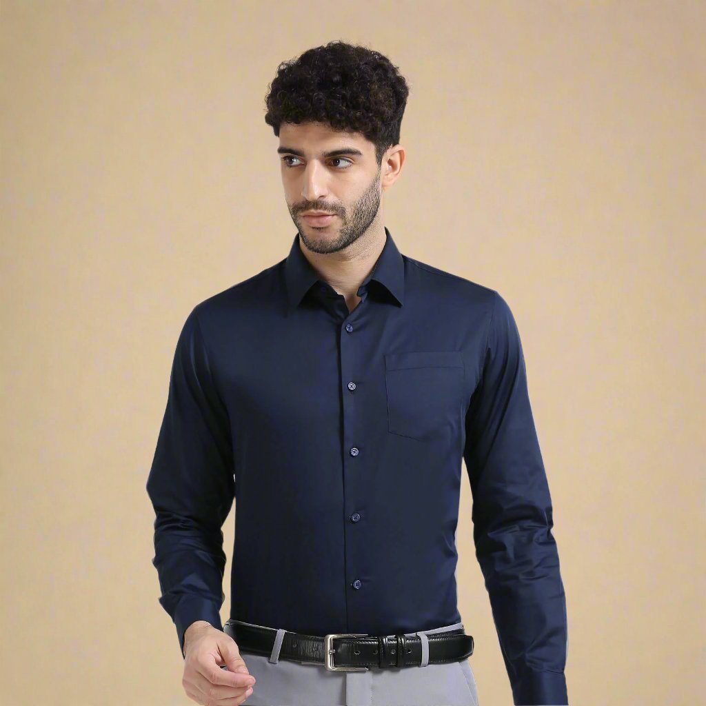 Cambridge Giza Cotton Shirt In Saphire