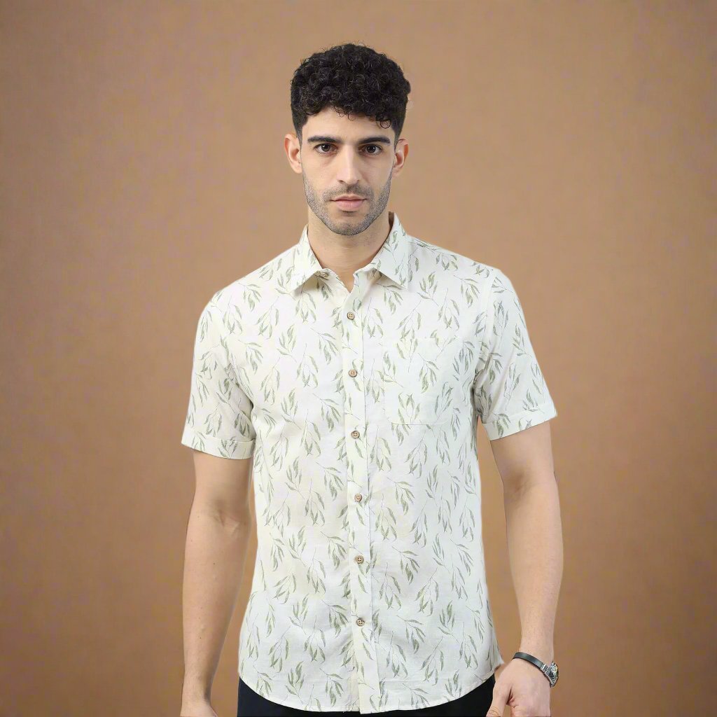 Breeze Linen Shirt In Green Leaf