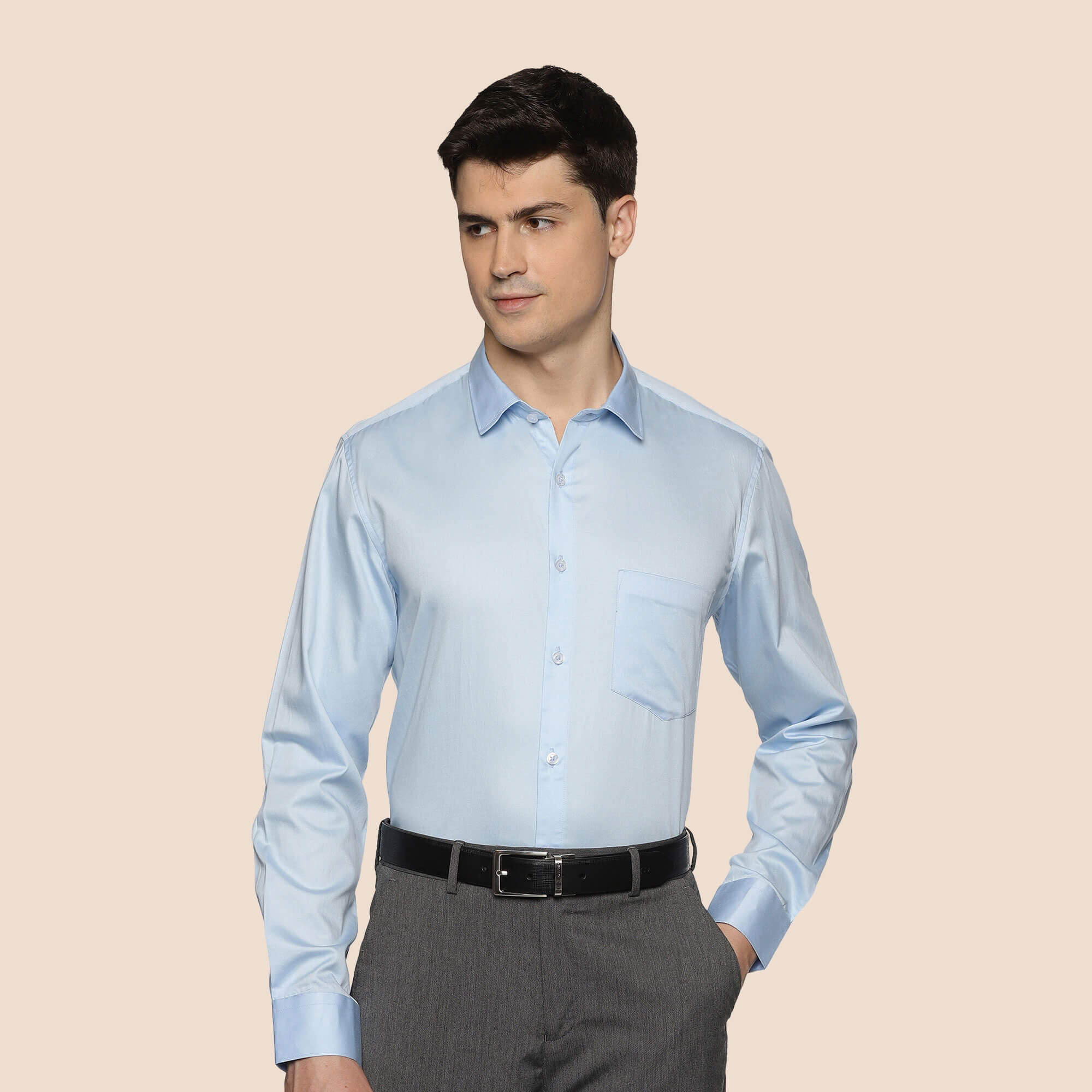 Swiss Finish Giza Cotton Shirt In Sky Blue