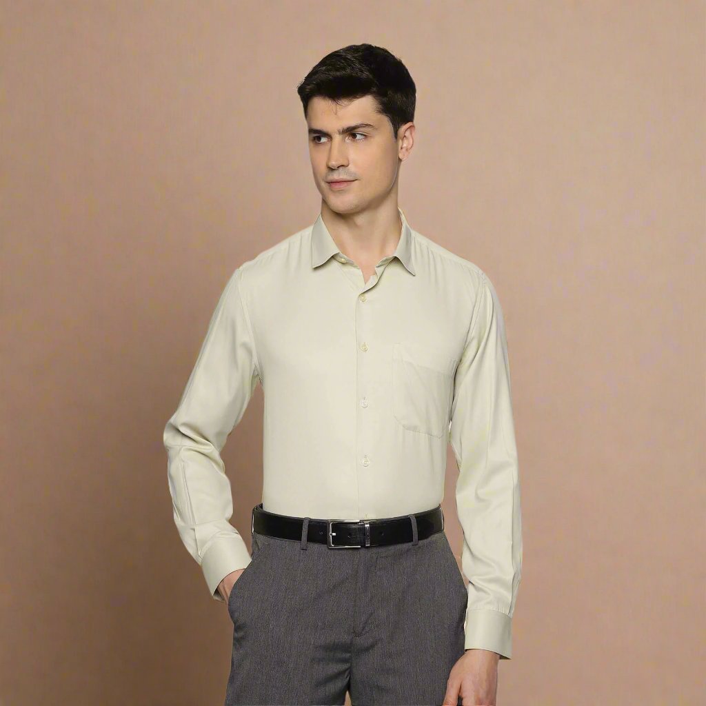 Sura Classic Solid Shirt in Beige