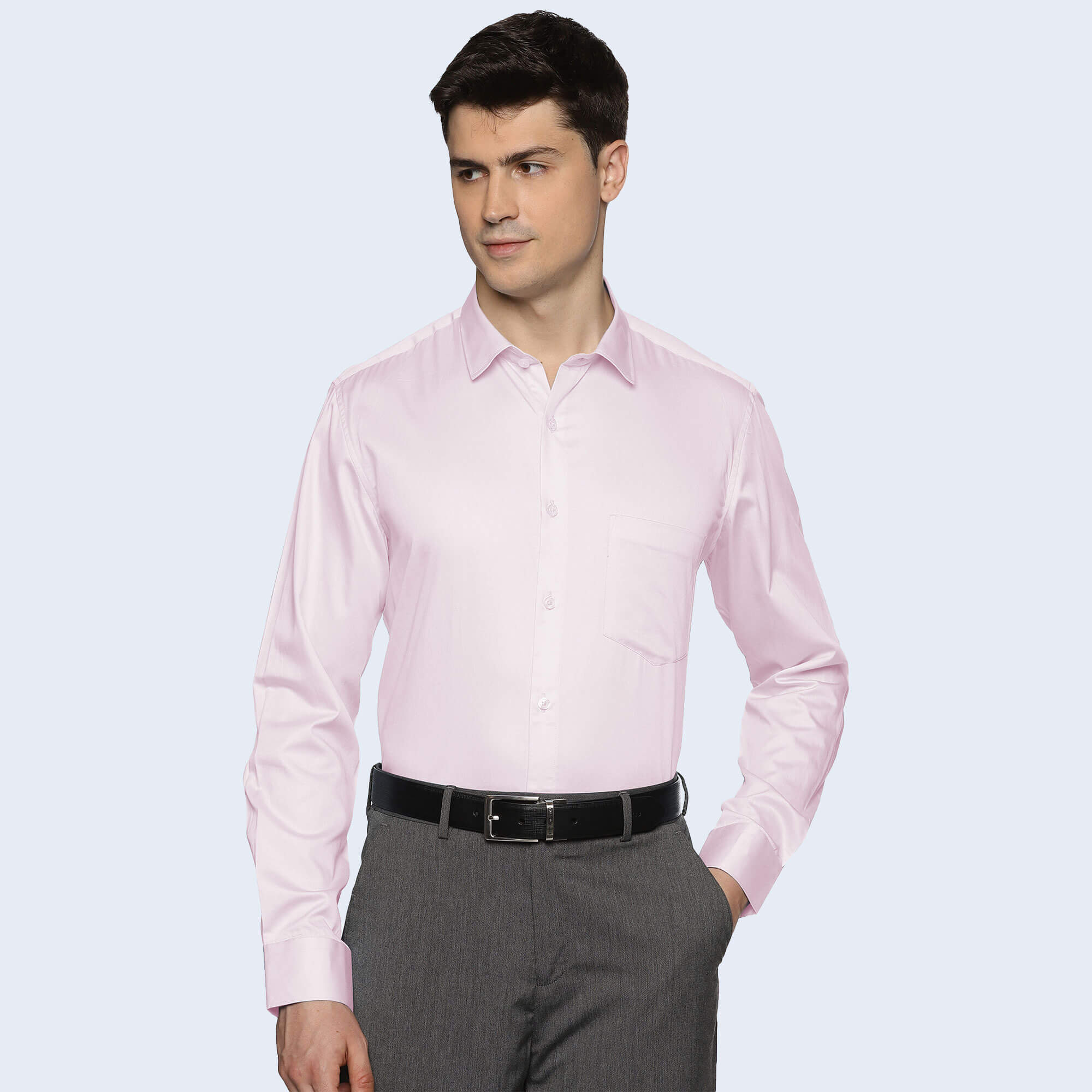 Swiss Finish Giza Cotton Shirt In Pastel Pink