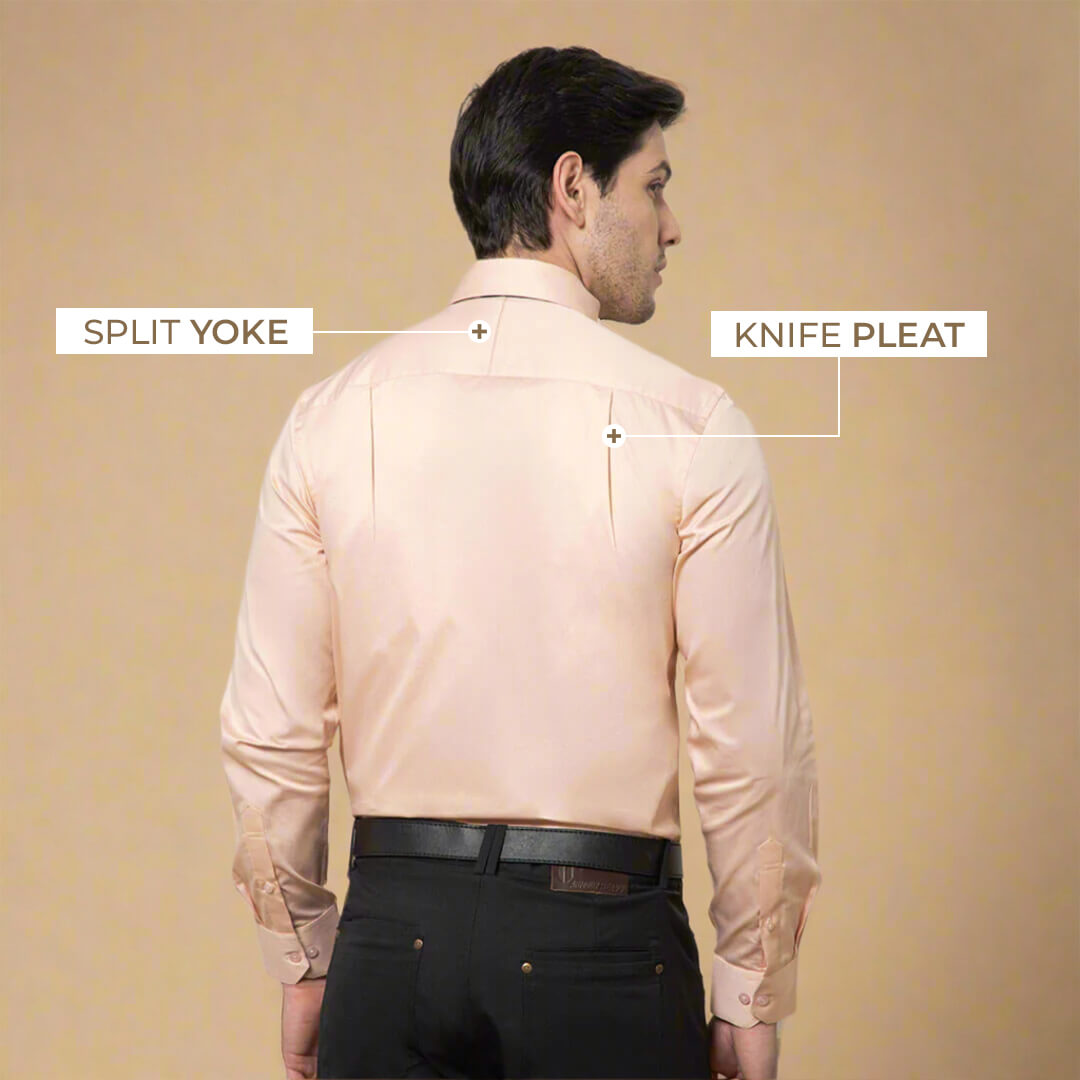 Cambridge Giza Cotton Shirt In Peach Fuzz