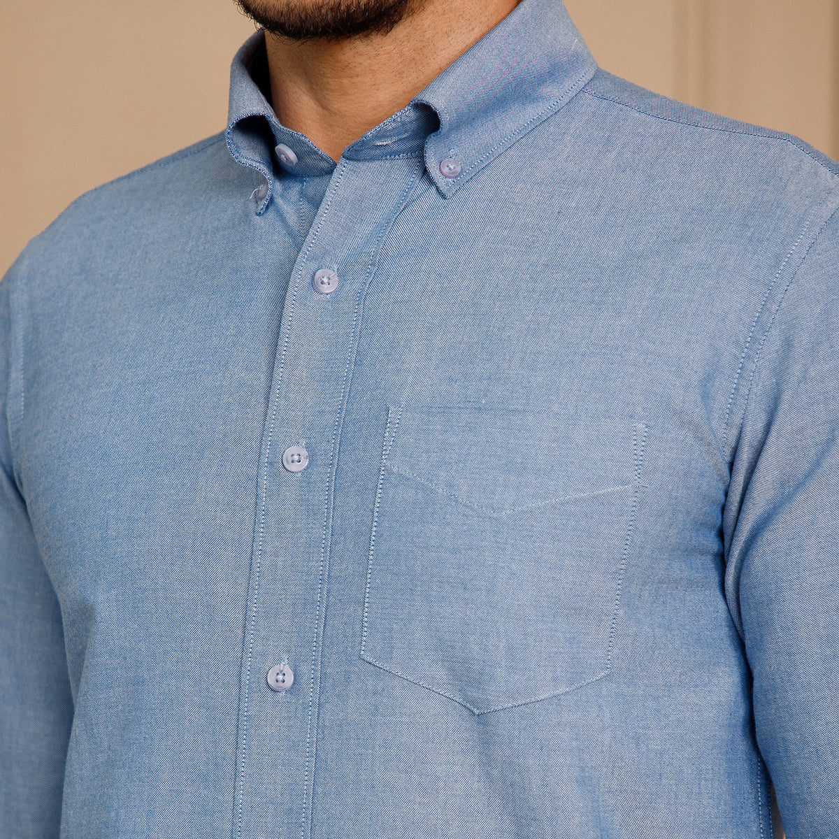 Regal Oxford Chambray Shirt in Ice Blue
