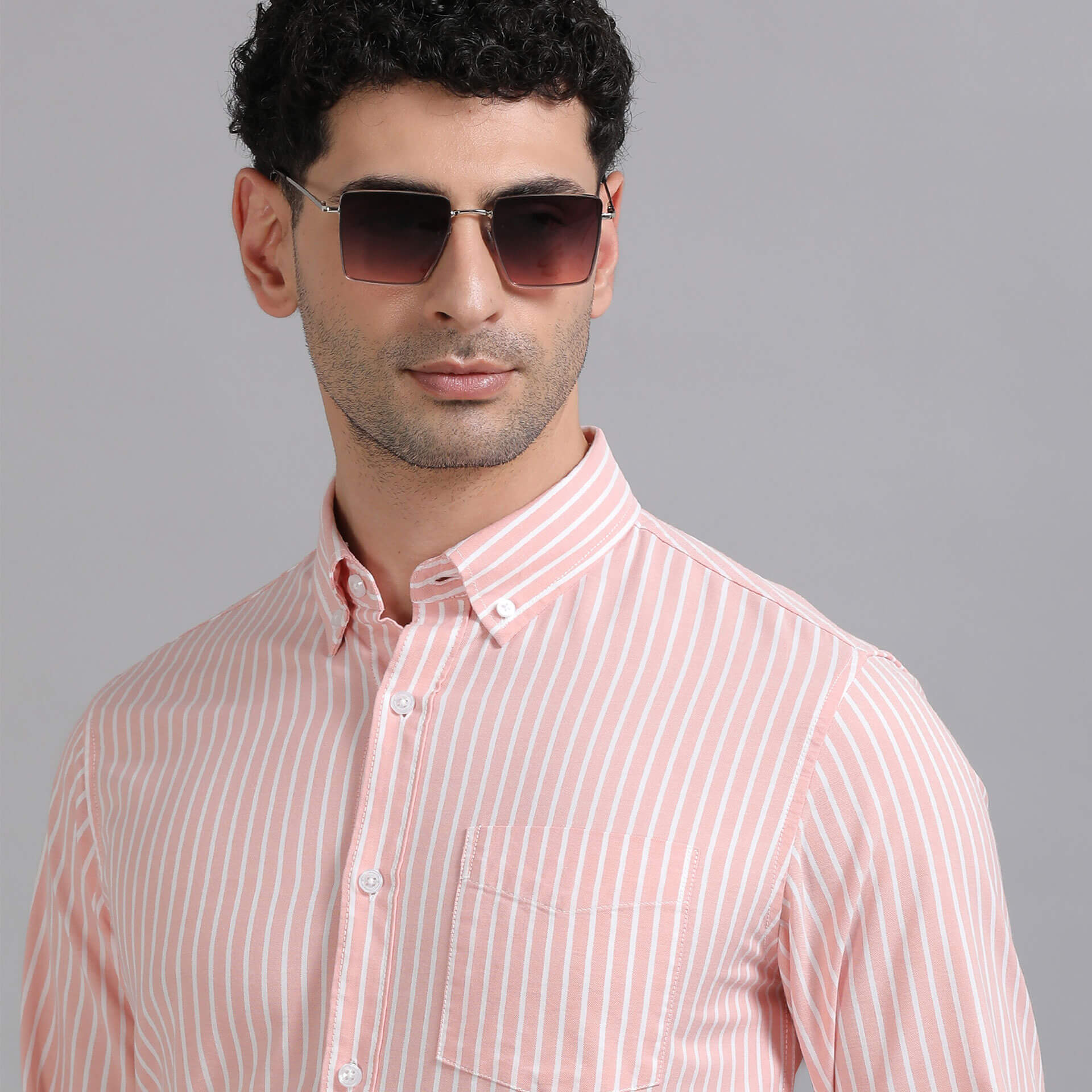 Regal Oxford Stripe Shirt In Carrot