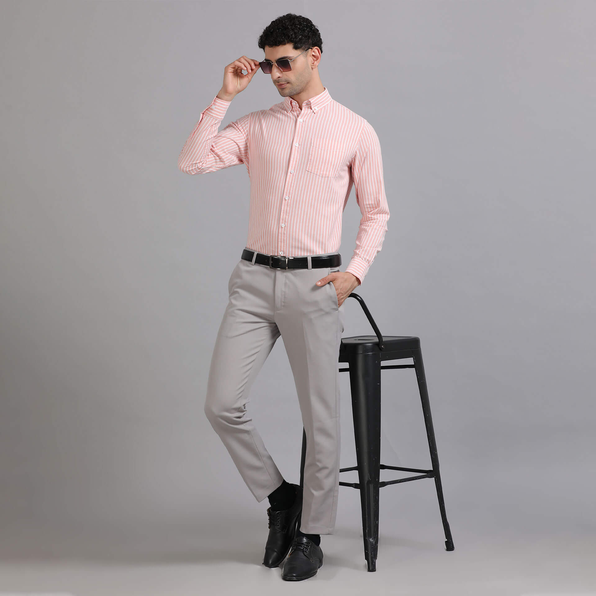 Regal Oxford Stripe Shirt In Carrot