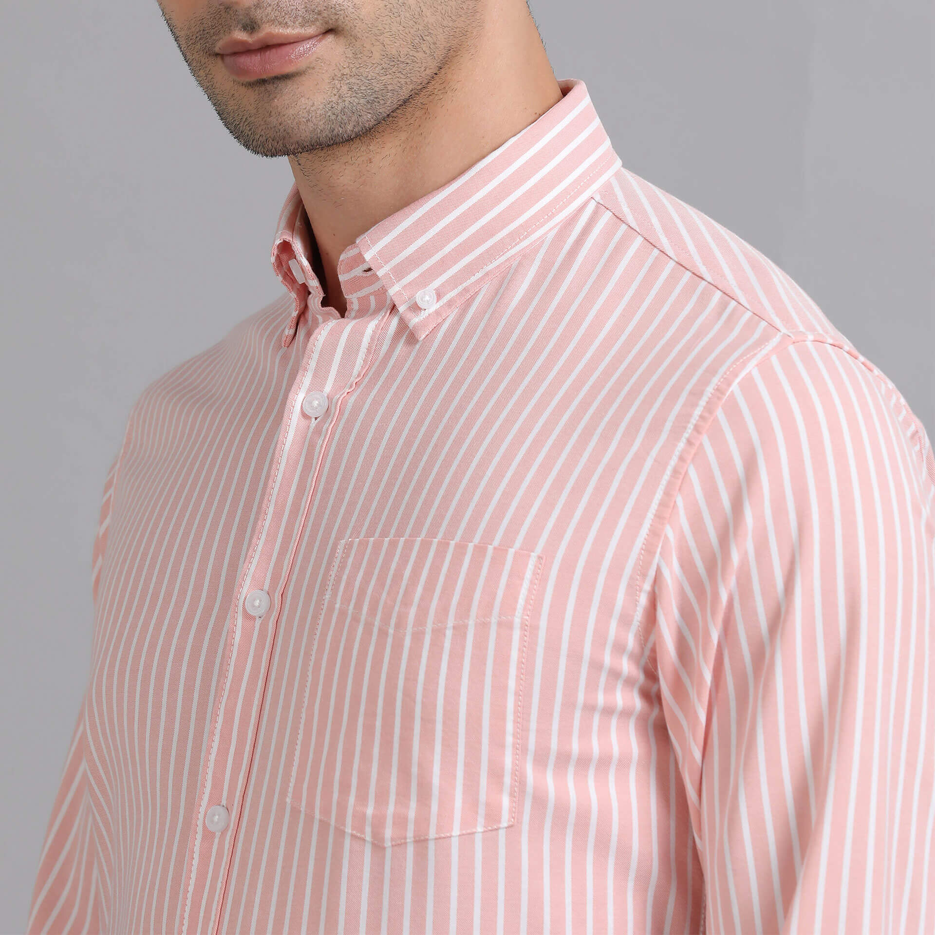 Regal Oxford Stripe Shirt In Carrot