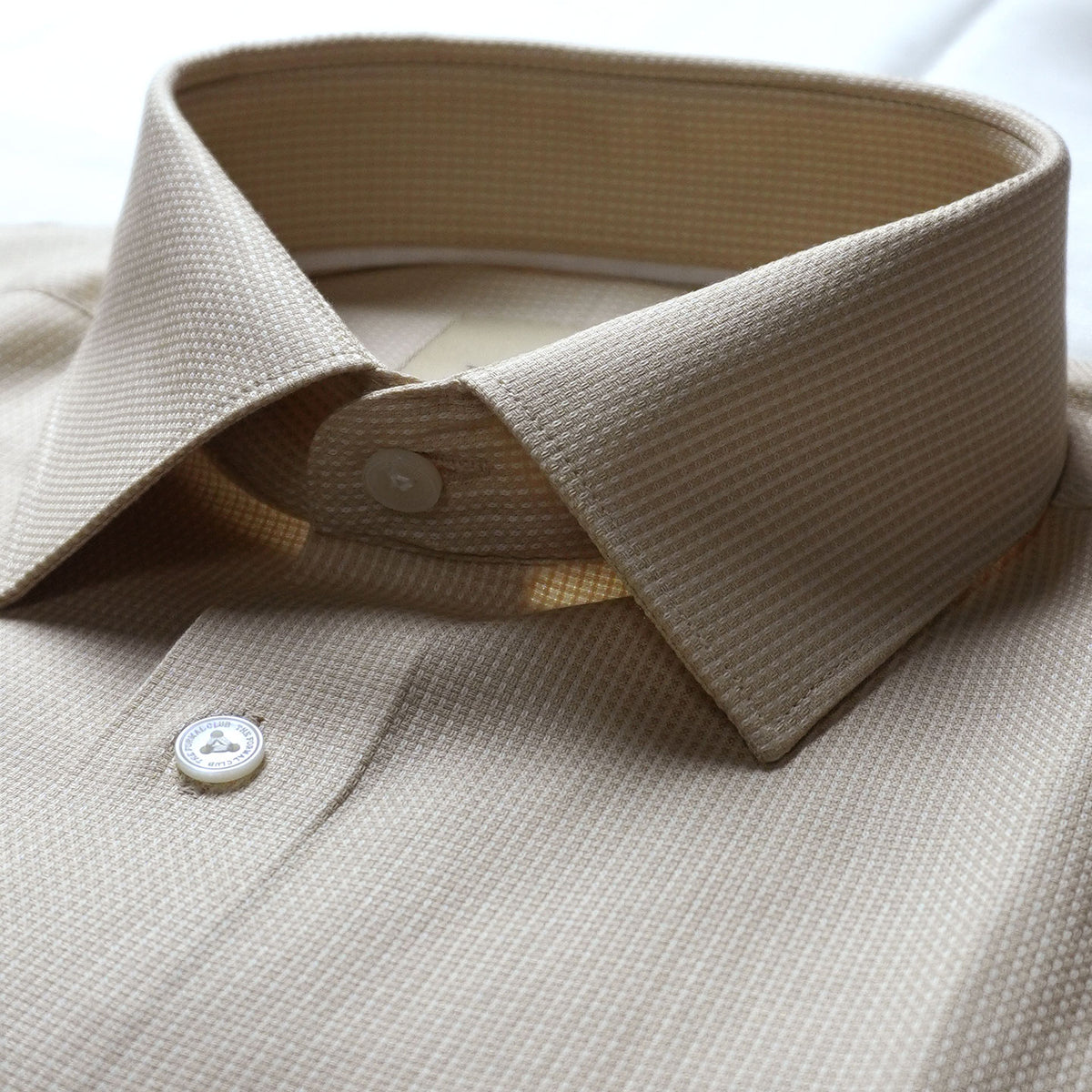 Regent Dobby Check Shirt In Champagne