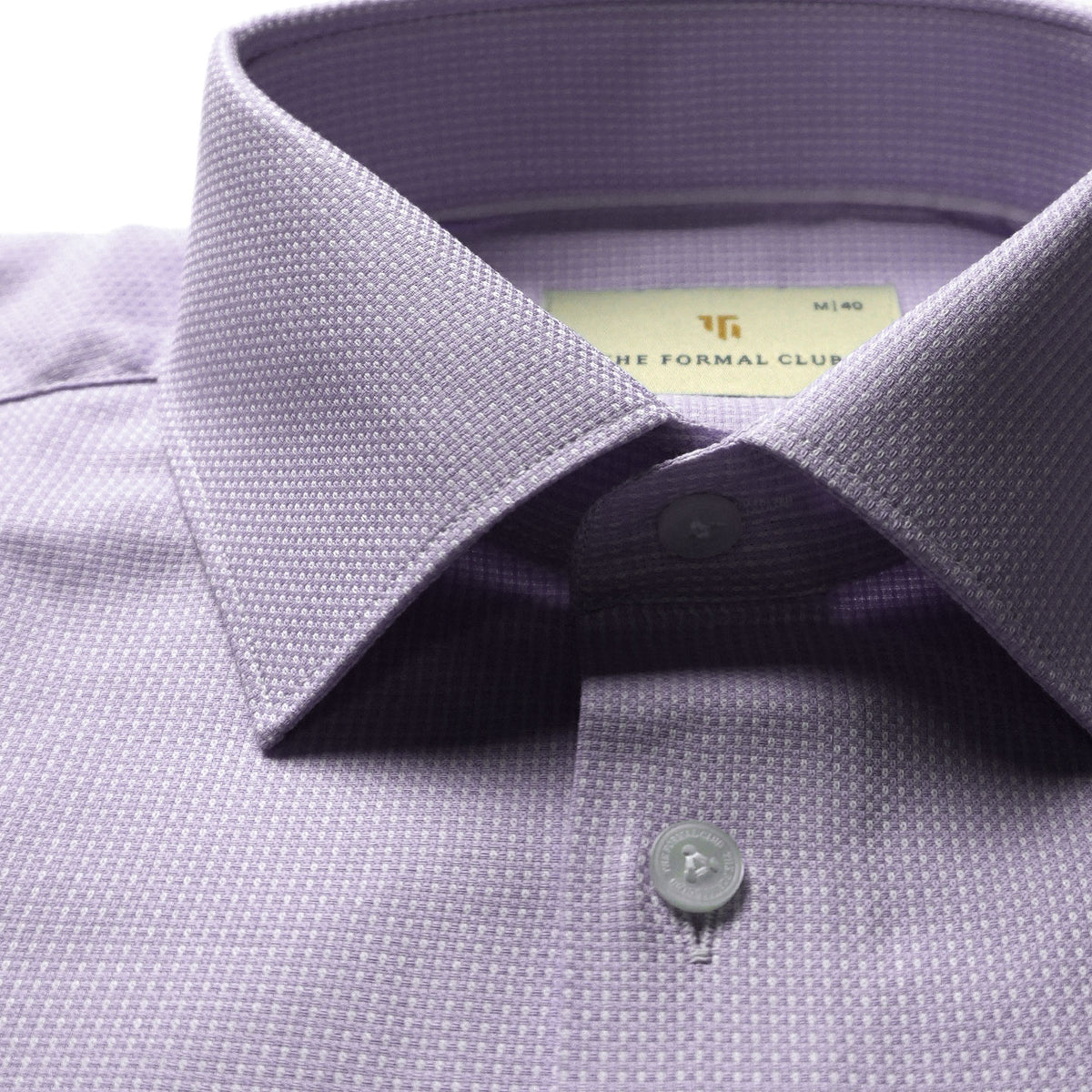 Regent Dobby Check Shirt In Lavender