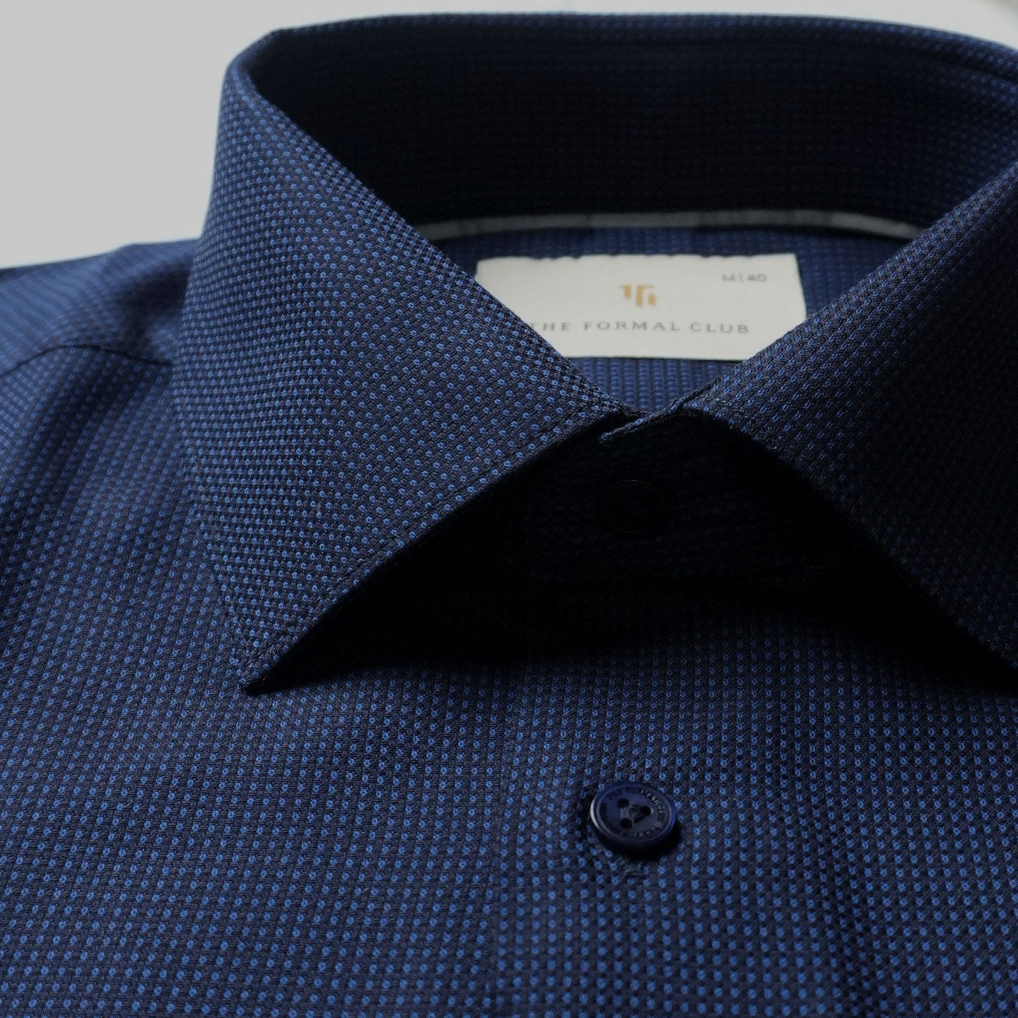 Regent Dobby Check Shirt in French Navy