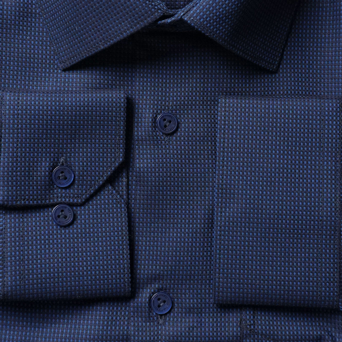 Regent Dobby Check Shirt in French Navy