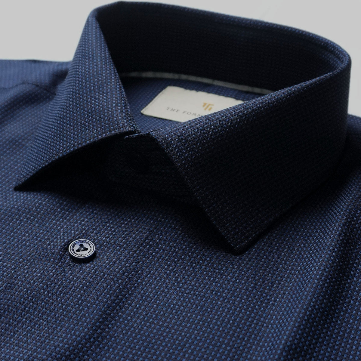 Regent Dobby Check Shirt in French Navy