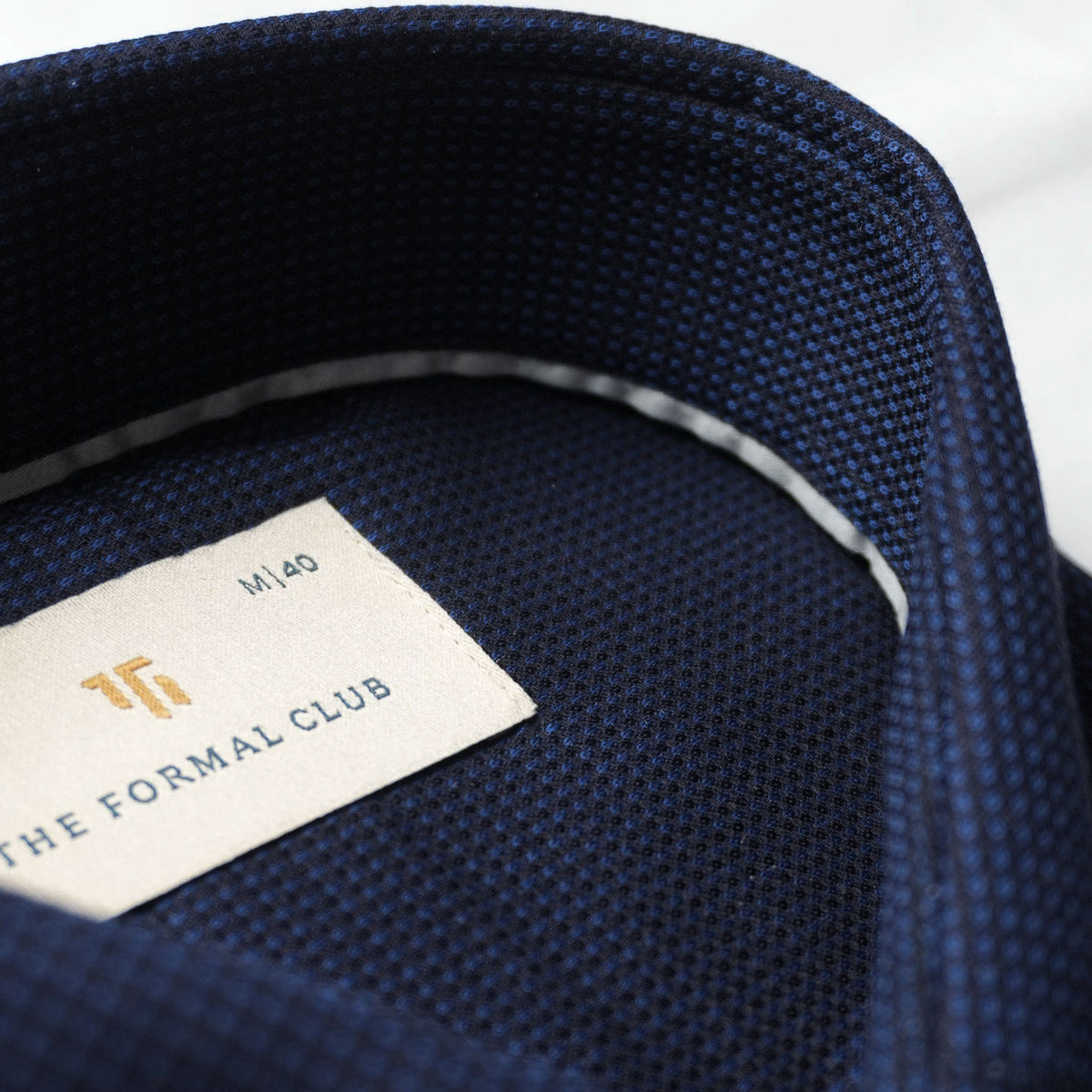 Regent Dobby Check Shirt in French Navy
