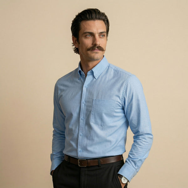 Royal Oxford Dobby Shirt in Maya Blue