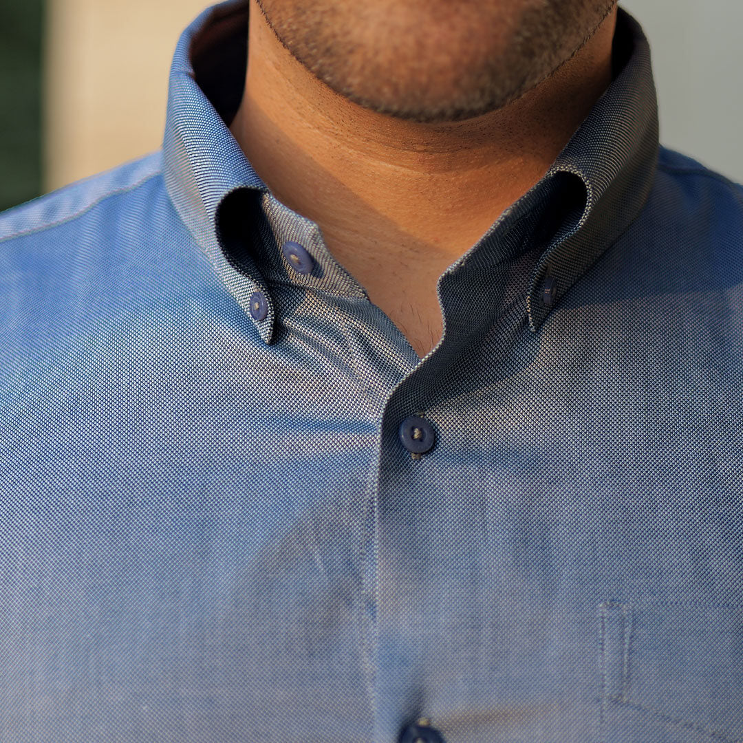 Royal Oxford Dobby Shirt in Midnight Blue