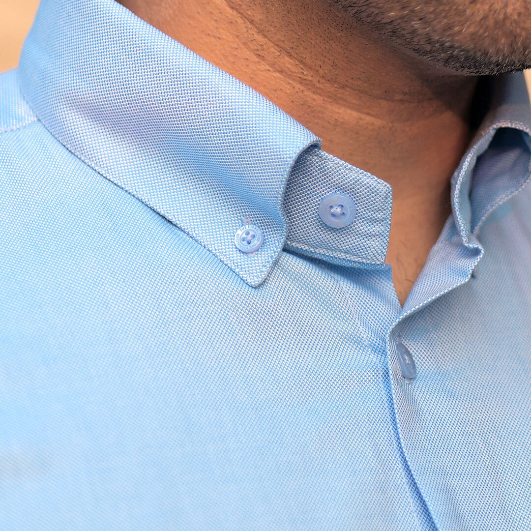 Royal Oxford Dobby Shirt in Maya Blue