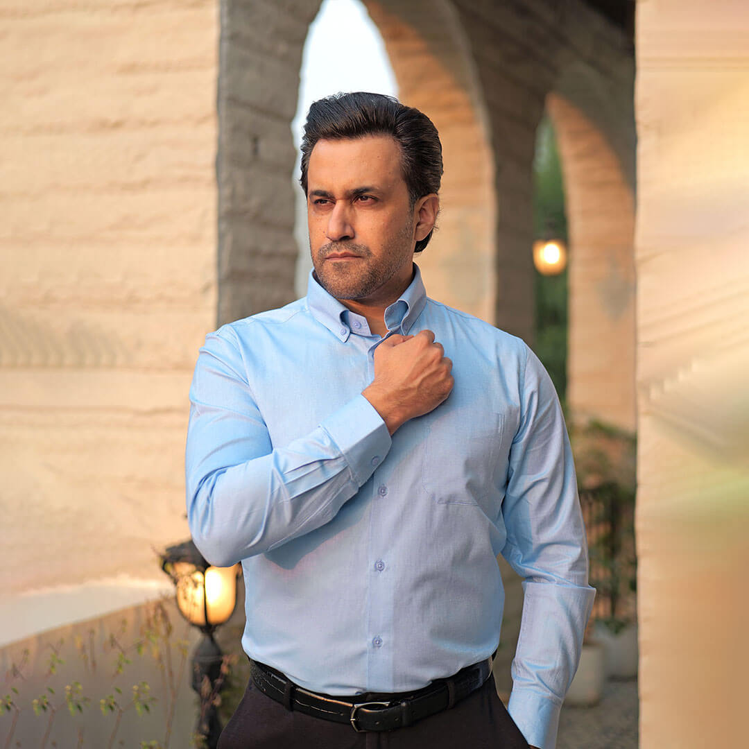 Royal Oxford Dobby Shirt in Maya Blue