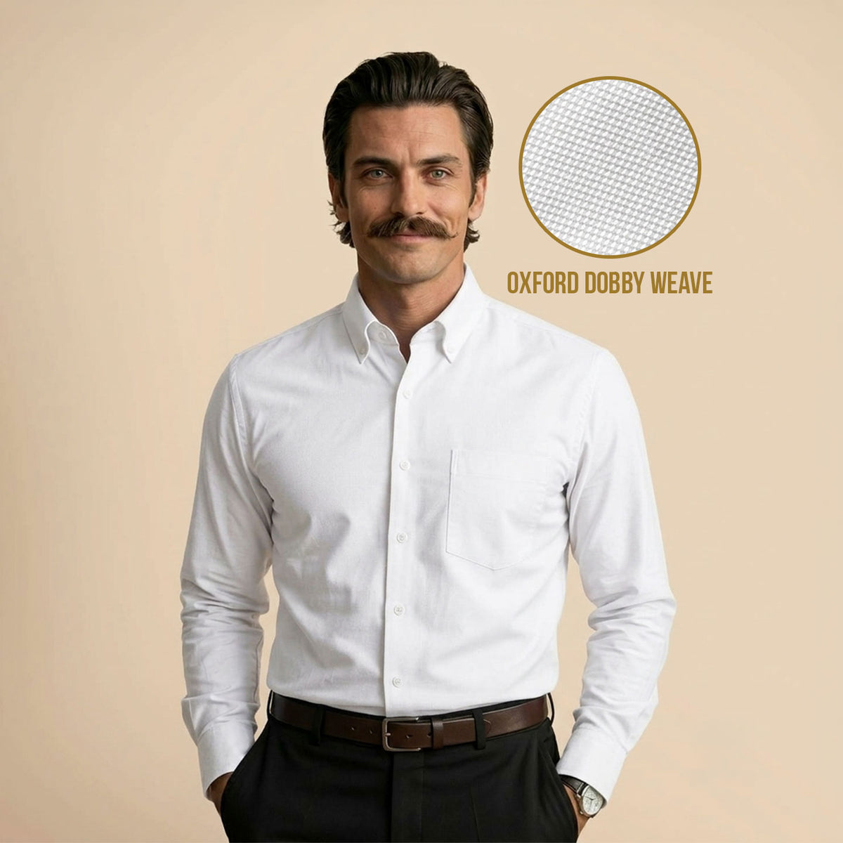 Royal Oxford Dobby shirt in Snowflake
