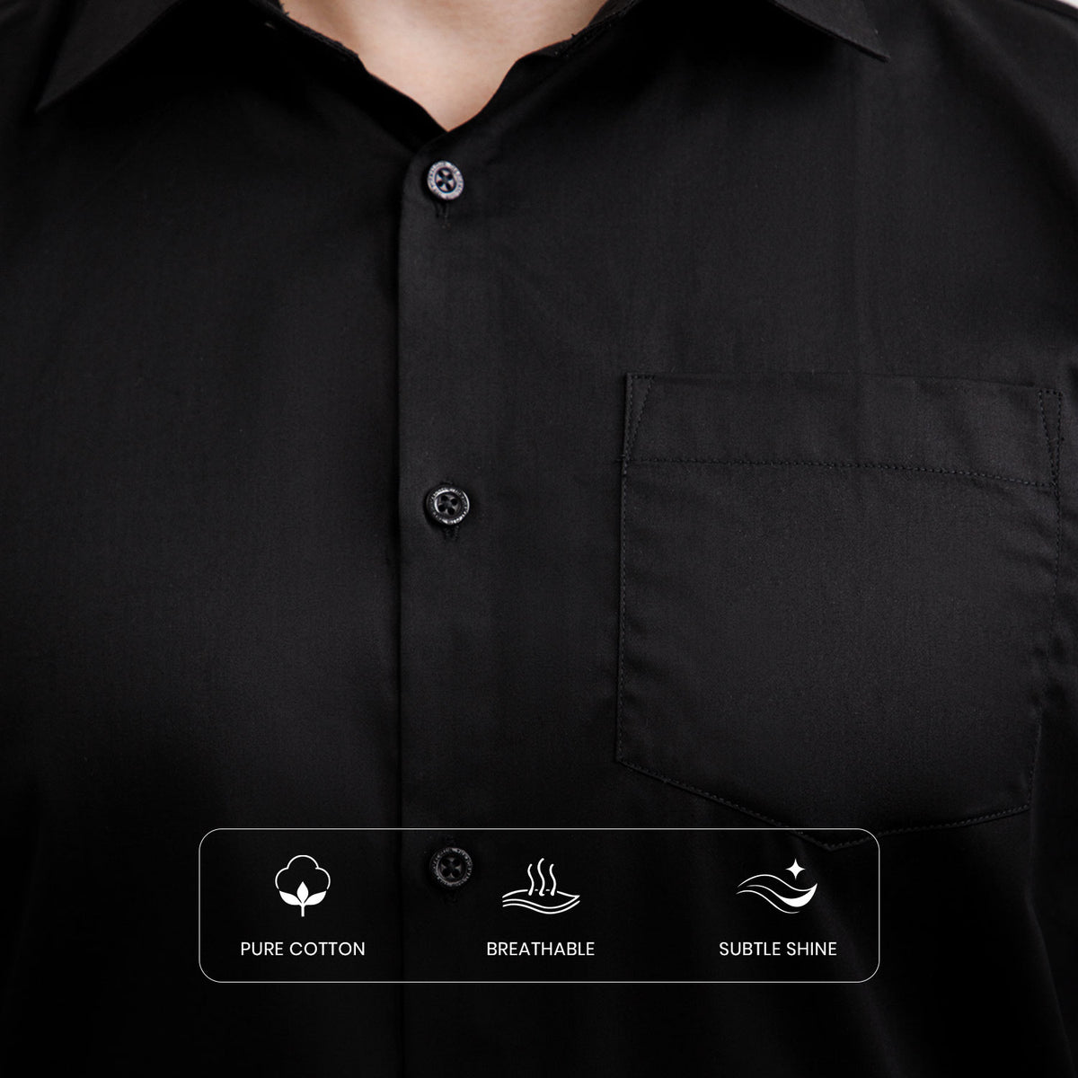 Cambridge Giza Cotton Shirt In Raven