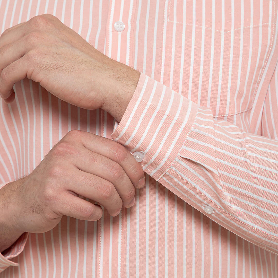 Regal Oxford Stripe Shirt In Carrot