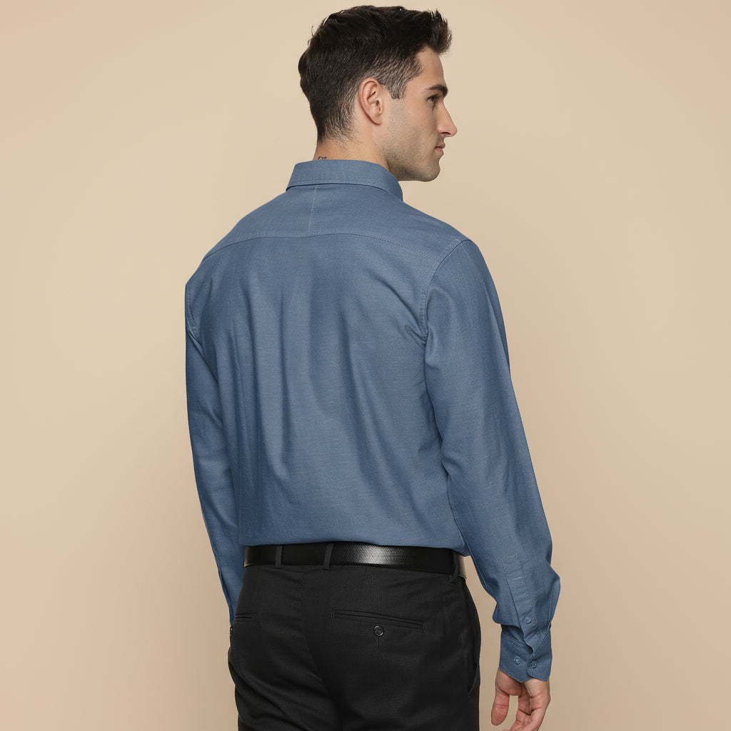 Royal Oxford Dobby Shirt in Midnight Blue