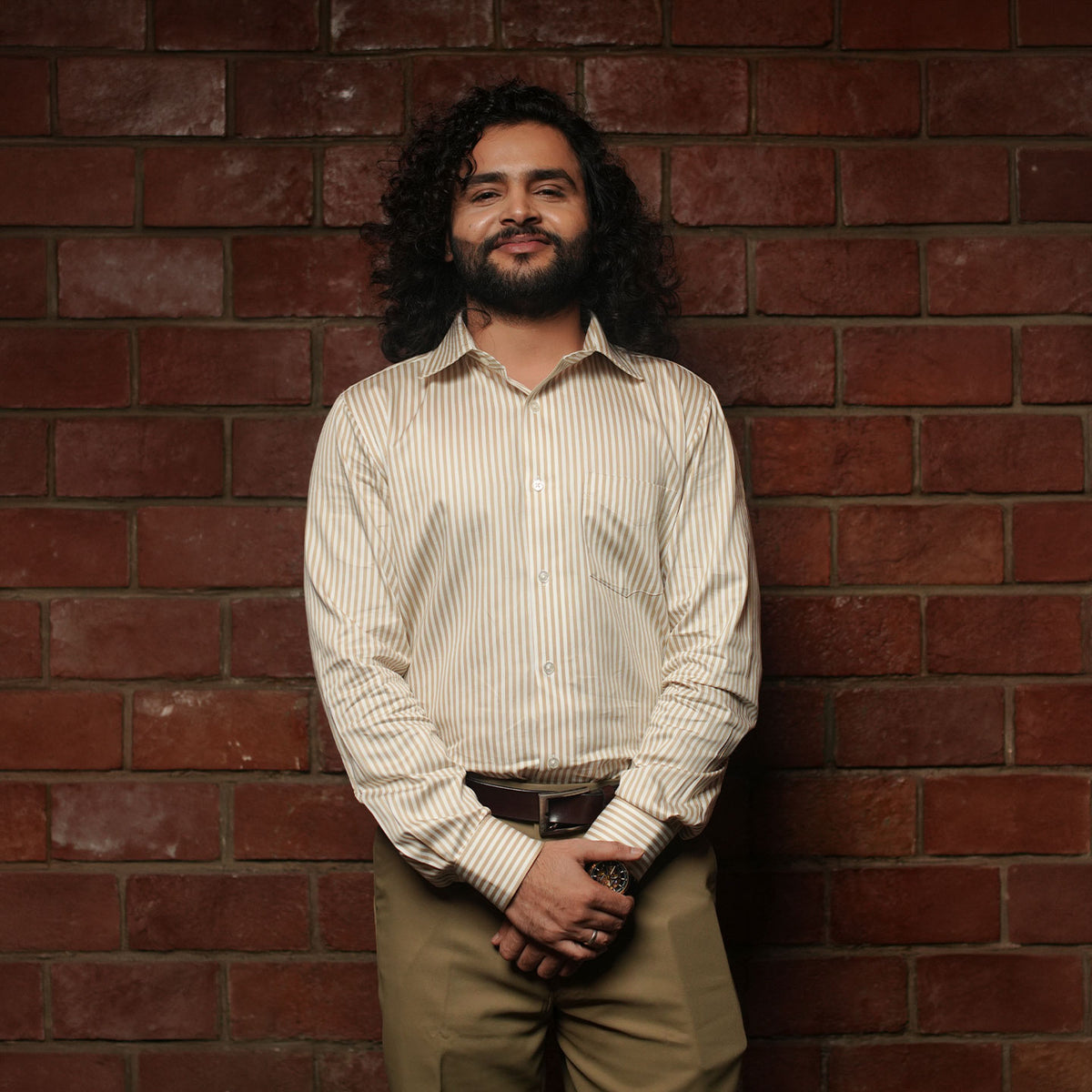 Boardroom Bengal Stripes Shirt In Sand