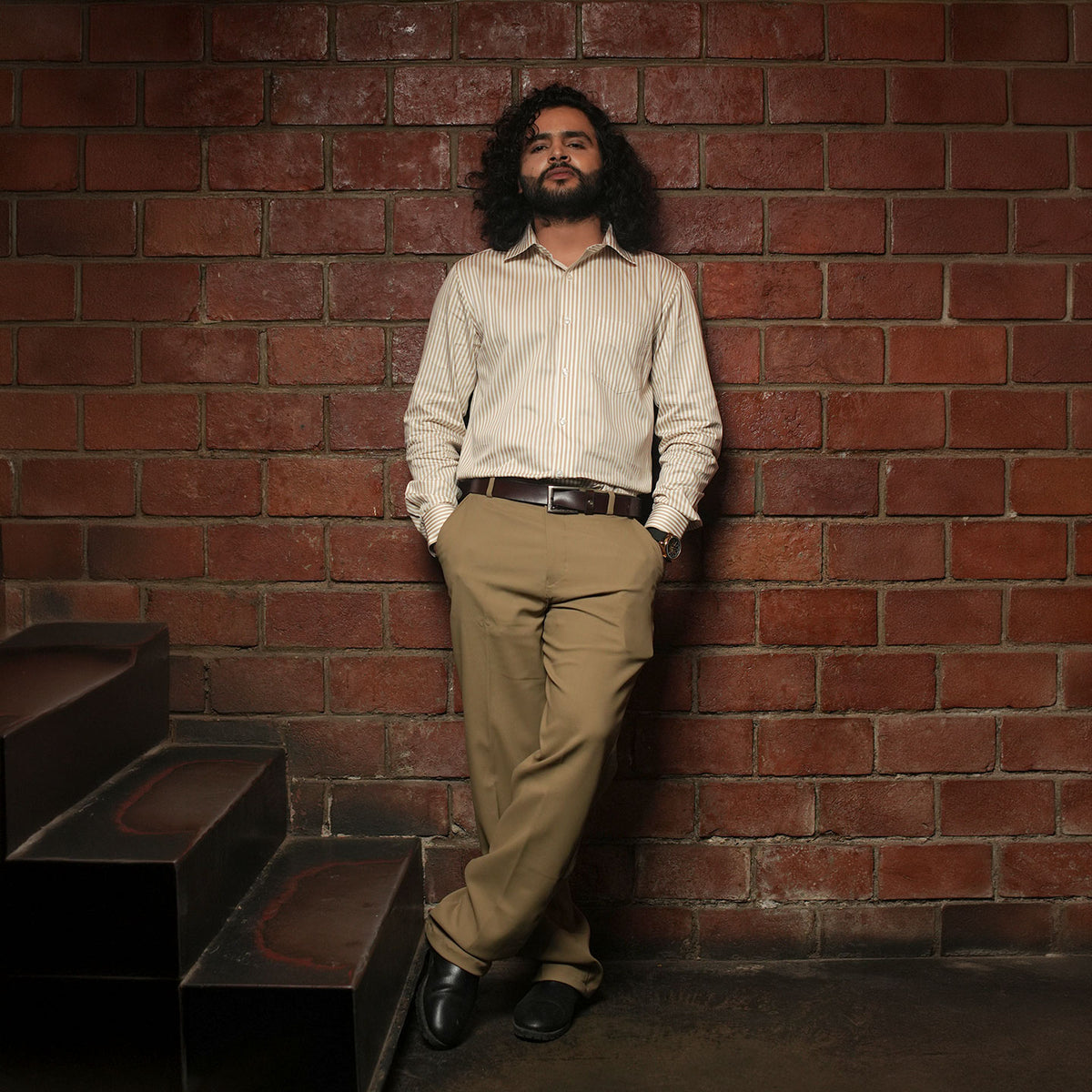 Boardroom Bengal Stripes Shirt In Sand