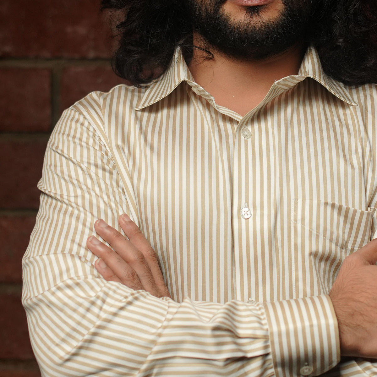 Boardroom Bengal Stripes Shirt In Sand