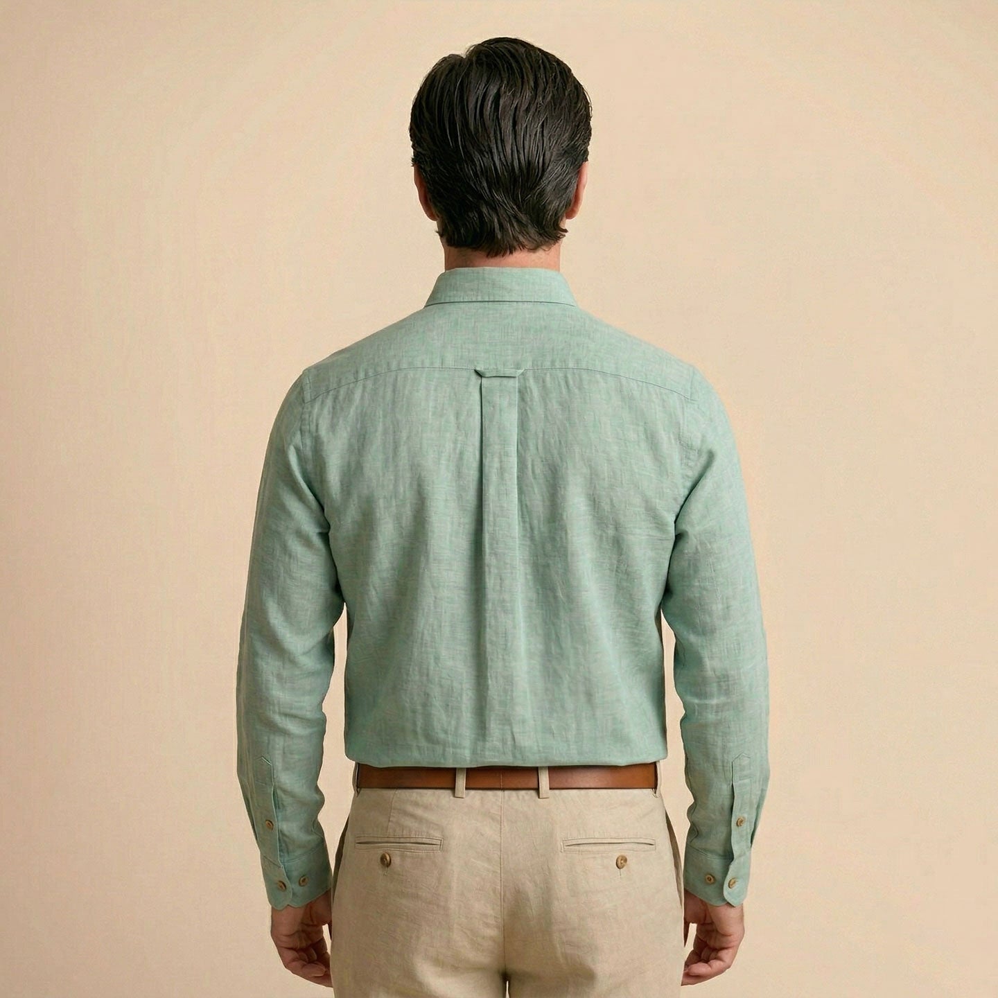 Breeze Linen Full Sleeves Shirt In Seaweed