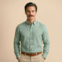 Breeze Linen Full Sleeves Shirt In Seaweed
