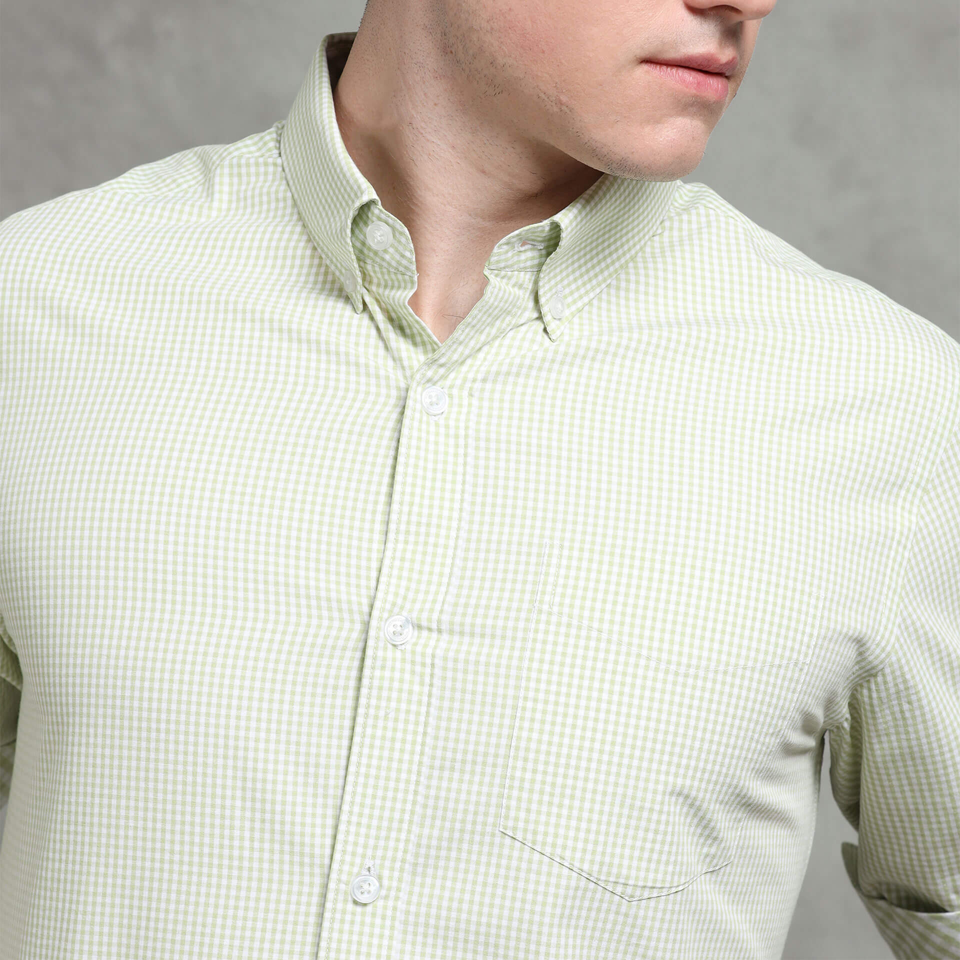 Gingham Lime & White Check Shirt