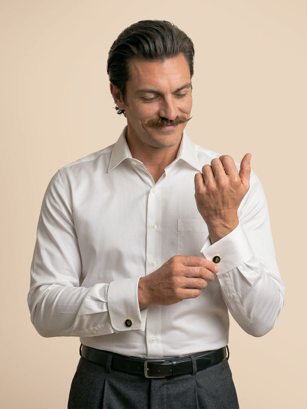 French Cuff Giza Cotton Shirt In Snow