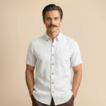 Breeze Linen Half Sleeves Shirt In Snow
